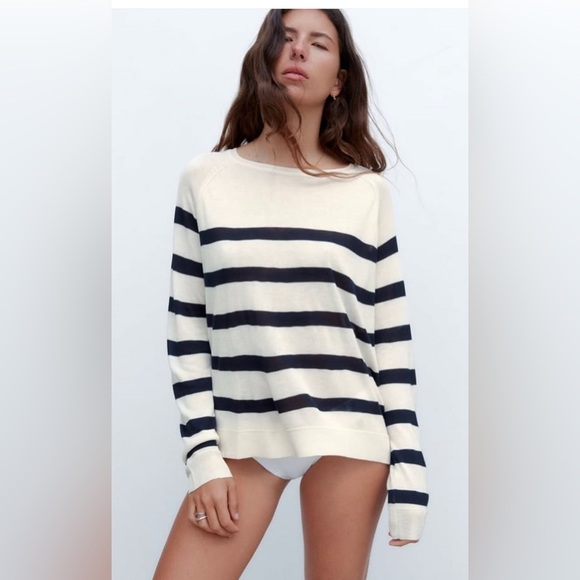 Zara Tops - ZARA Striped Black and White Women's Top size small